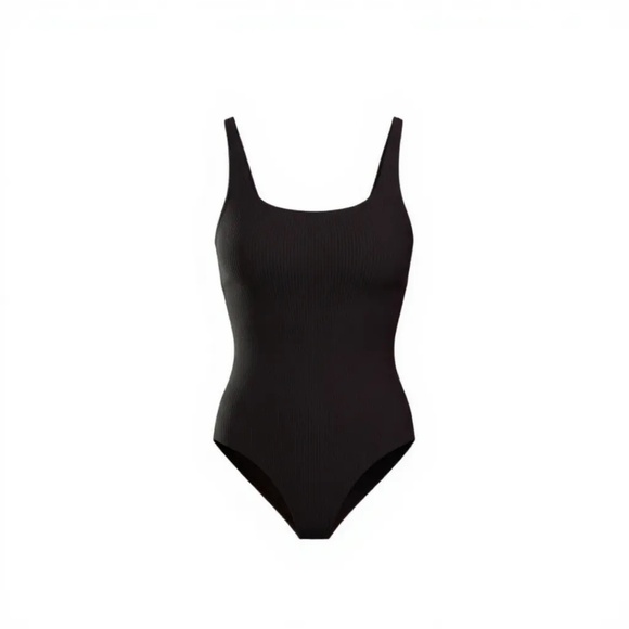 aerie Tops - Aerie Black Ribbed Bodysuit